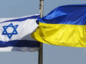 Flags of Ukraine and Israel