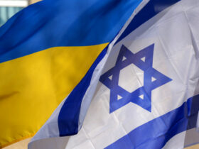 Flags for Ukraine and Israel